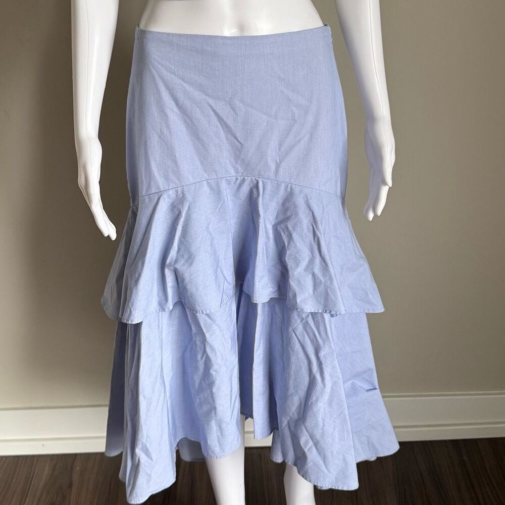 Banana Republic High Low Ruffle Skirt Blue Size 4 - Picture 3 of 6